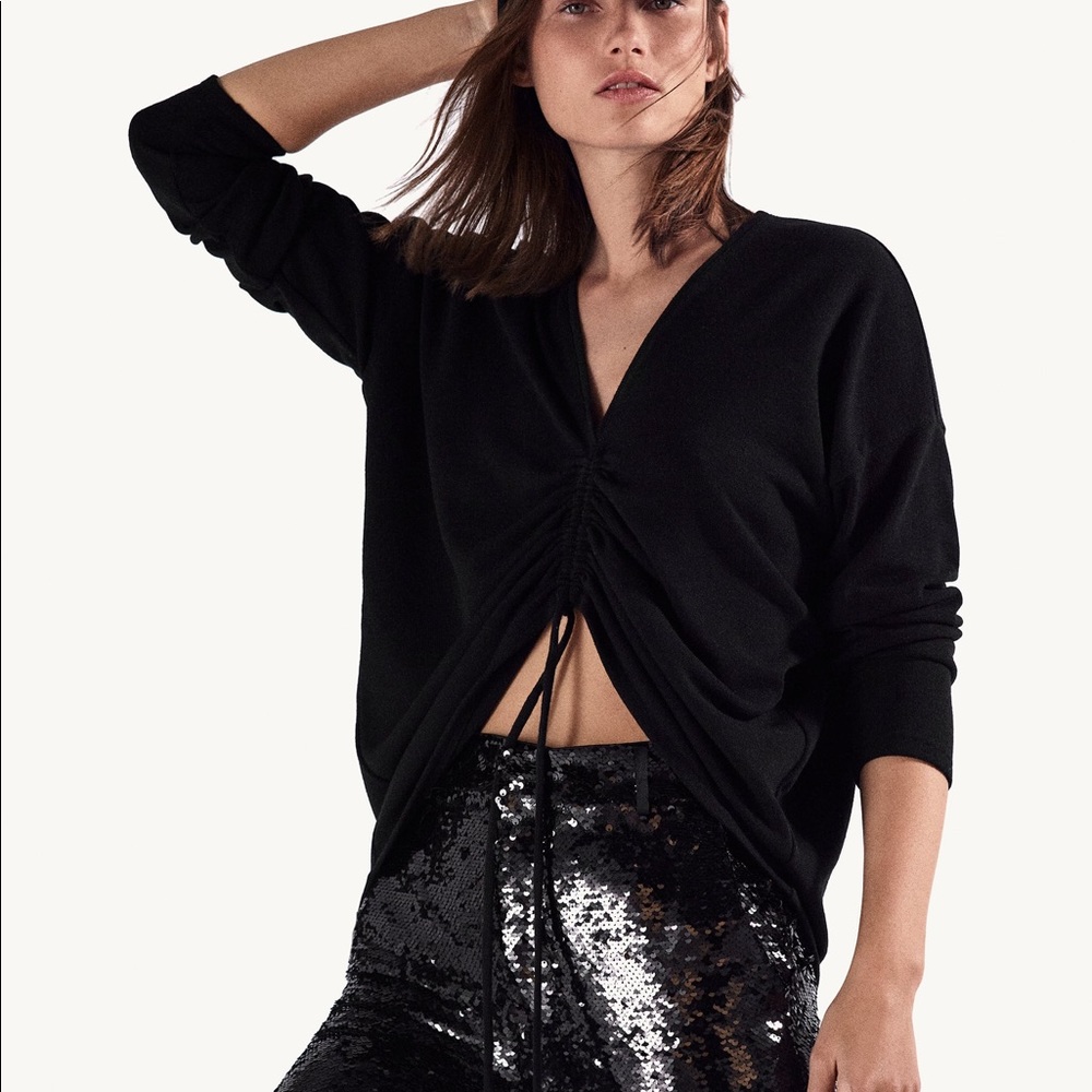 NWT Zara Ruched Front Sweater